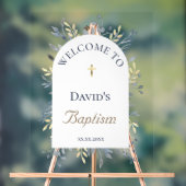 Baptism blue foliage clear welcome sign アクリルサイン (ニュートラル)