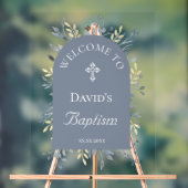 Baptism blue foliage clear welcome sign アクリルサイン (ニュートラル)