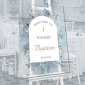 Baptism blue foliage clear welcome sign アクリルサイン