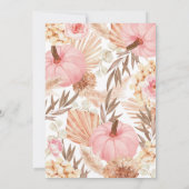 Baptism Boho Pampas Pink Pumpkin 招待状 (裏面)