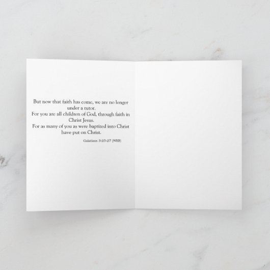 Baptism Card: Galatians 3:25-27 カード (内部)