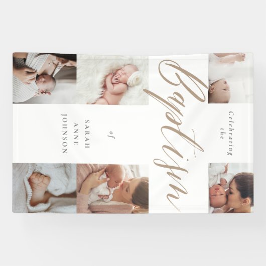 Baptism Celebration Photo Collage Party Keepsake  横断幕 (横)