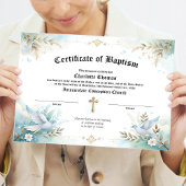 Baptism Certificate Religious Keepsake ポスター