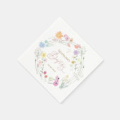 Baptism colorful wildflowers wreath スタンダードカクテルナプキン (角)