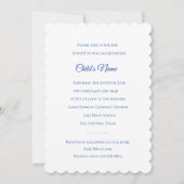 Baptism Confirmation 1st Communion Blue Cross 招待状 (裏面)