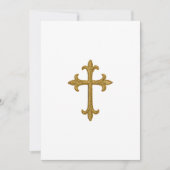 Baptism Confirmation 1st Communion Gold Cross 2 招待状 (正面)