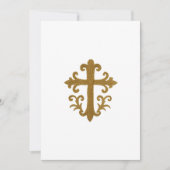 Baptism Confirmation 1st Communion Gold Cross 4 招待状 (正面)