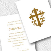 Baptism Confirmation 1st Communion Gold Cross 4 招待状