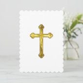 Baptism Confirmation 1st Communion Trefoil Cross 招待状 (スタンド正面)