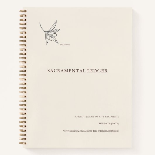 Baptism/ Confirmation/ Communion Rite Keepsake ノートブック (正面)
