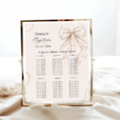 Baptism Coquette Bow and Pearl Seating Chart ポスター