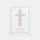 Baptism Custom Name Fleece Blanket Godparents Gift フリースブランケット (正面)