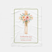 Baptism Custom Name Fleece Blanket Godparents Gift フリースブランケット (正面)