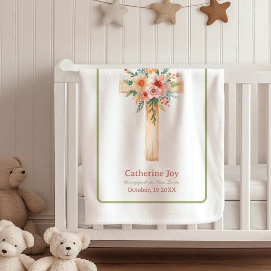 Baptism Custom Name Fleece Blanket Godparents Gift フリースブランケット