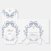 Baptism elegant blue bow フェイバーボックス (見開き)