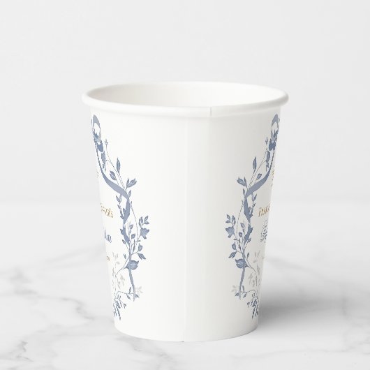 Baptism elegant blue bow 紙コップ (右)