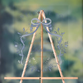 Baptism elegant blue bow welcome sign アクリルサイン (ニュートラル)