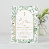 Baptism Eucalyptus leaves Invitation 招待状 (スタンド正面)