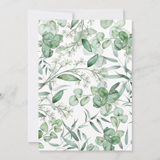 Baptism Eucalyptus leaves Invitation 招待状 (裏面)