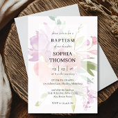 Baptism floral invitation 招待状