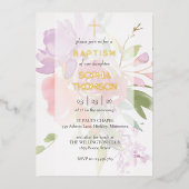 Baptism floral invitation 箔招待状 (正面)