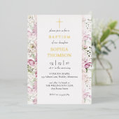 Baptism floral invitation 箔招待状 (立ち正面)