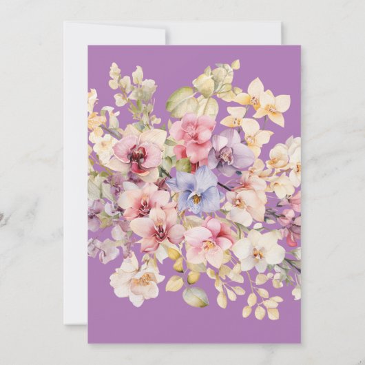 Baptism Floral Orchids purple Invitation 招待状 (裏面)