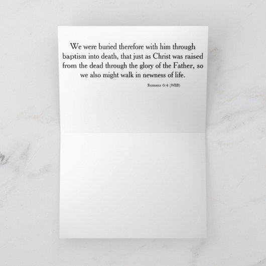 Baptism for Adult  カード (内部)