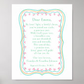 Baptism Gift Grandparent Prayer Nursery Wall Art ポスター (正面)