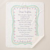 Baptism Gift Prayer Grandparents Blanket Sherpa  シェルパブランケット (正面)