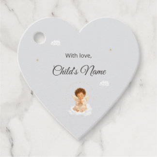 Baptism Gift Tag for Boy with Angel | Personalized フェイバータグ