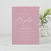 Baptism God Bless Mauve Invitation 招待状 (スタンド正面)