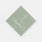 Baptism Gold boho sage modern napkin スタンダードランチョンナプキン (角)