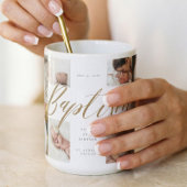 Baptism Gold Calligraphy Photo Collage Keepsake コーヒーマグカップ