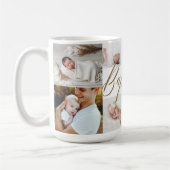 Baptism Gold Calligraphy Photo Collage Keepsake コーヒーマグカップ (左)