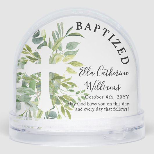 Baptism Greenery Floral Botanical Cross Custom (裏面)
