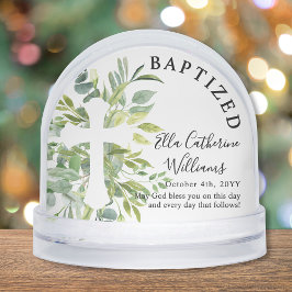 Baptism Greenery Floral Botanical Cross Custom