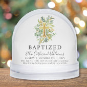 Baptism Greenery Floral Gold Cross Custom 