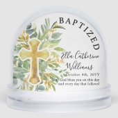 Baptism Greenery Floral Gold Cross Custom (正面)