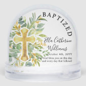 Baptism Greenery Floral Gold Cross Custom (裏面)