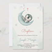 Baptism invitation in cute animal pastel theme  招待状 (正面)