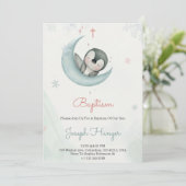 Baptism invitation in cute animal pastel theme  招待状 (スタンド正面)