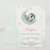 Baptism invitation in cute animal pastel theme  招待状 (正面/裏面)