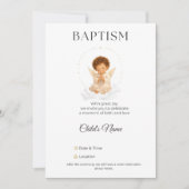 Baptism Invitation with Angel | Personalized 招待状 (正面)