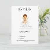 Baptism Invitation with Angel | Personalized 招待状 (スタンド正面)