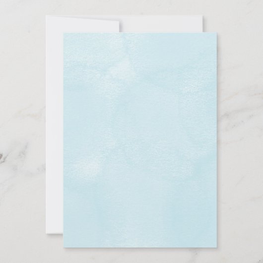 Baptism invitation with blue hot air balloon  招待状 (裏面)