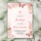 Baptism invitation with floral design  招待状