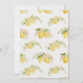 Baptism Mediterranean Wreath with Floral and Lemon 招待状 (裏面)