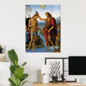 Baptism of Christ by Pietro Perugino ポスター (ホームオフィス)