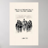 Baptism of Jesus Art Print Scripture Illustration ポスター (正面)
